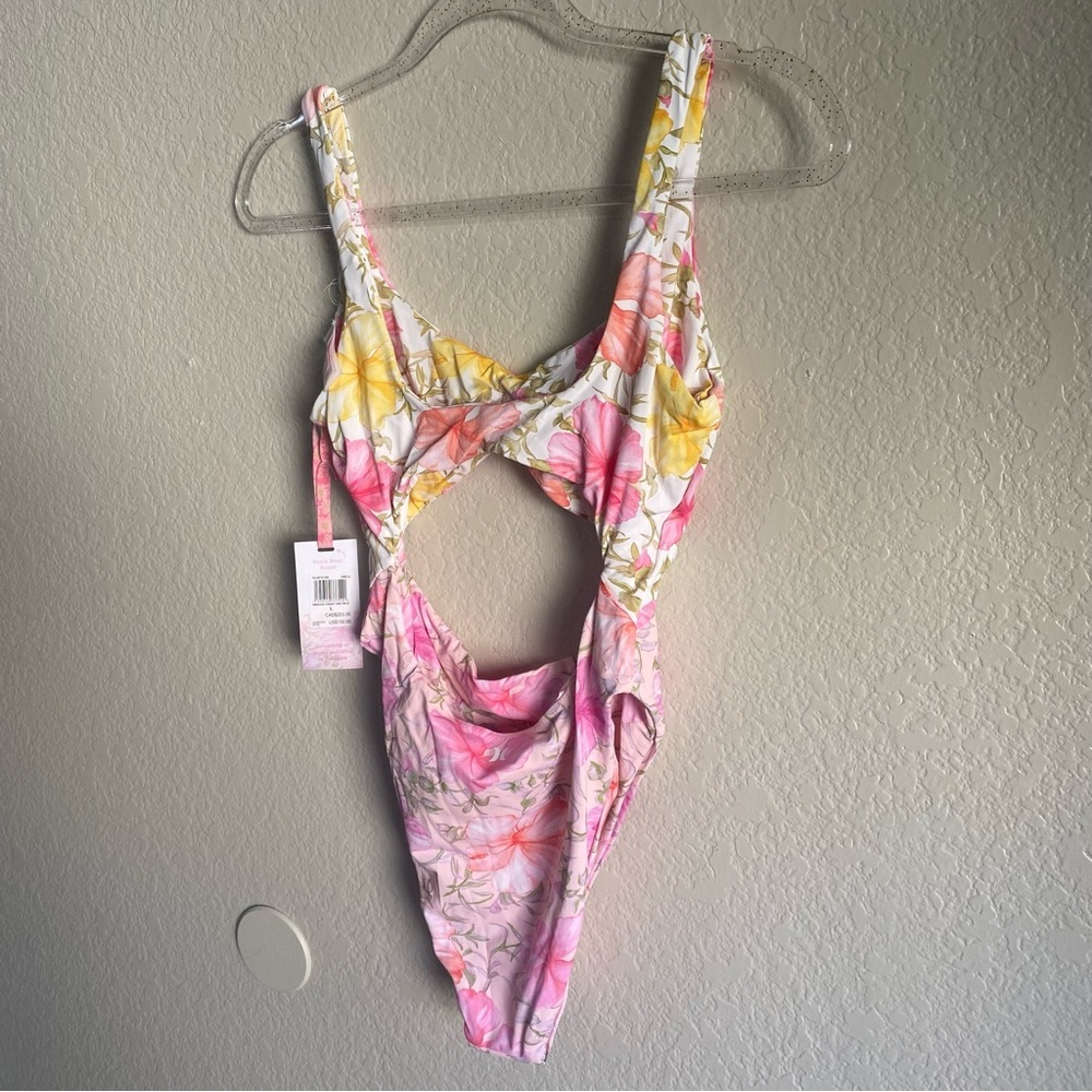 Love Shack Fancy X Hurley Hibiscus Cheeky One Piece Swim Suit Floral Cut… - Picture 9 of 17
